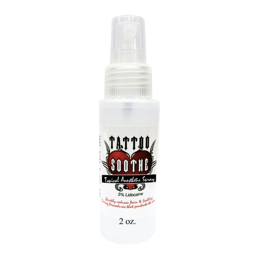 Tattoo Soothe Topical Anesthetic Spray – 2 oz – Wholesale Tattoo Cosmetics